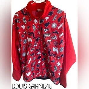 VINTAGE CYCLING JACKET ZIP UP WINDBREAKER LOUIS GARNEAU TRIBAL PRINT